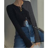 ブラック | 【Jasmine】ケーブル編みニットカーディガン Jasmine Grandif… | aimoha 
