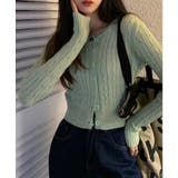 グリーン | 【Jasmine】ケーブル編みニットカーディガン Jasmine Grandif… | aimoha 