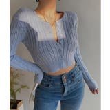 ブルー | 【Jasmine】ケーブル編みニットカーディガン Jasmine Grandif… | aimoha 