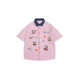 HOOK -select- レトロ調キャラ刺繍夏コーデュロイ半袖シャツ【SS】 | HOOK | 詳細画像3
