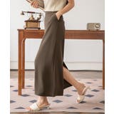 モカ | 【Banico】スーツ生地 ホルタースカート ロングスカート | aimoha 