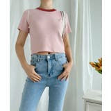 ピンク | カラフルバインダーネックTシャツ【SS】 | aimoha 