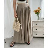 ベージュ | 薄手タックワイドパンツ | aimoha 