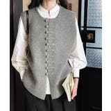 グレー | チャイナボタンニットベスト 韓国 【AW】 | aimoha 