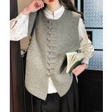 チャイナボタンニットベスト 韓国 【AW】 | aimoha  | 詳細画像2 