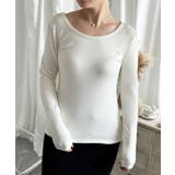 ホワイト | 【Aimoha】Uネック裏起毛インナートップス【AW】 | aimoha 