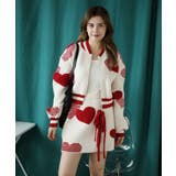 ライトベージュ | 【HOOK】for girls ハート立体刺繍ニットミニスカートセットアップ可能… | HOOK