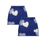 ブルー | 【HOOK】for girls ハート立体刺繍ニットミニスカートセットアップ可能… | HOOK