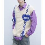 HOOK -original- ハートパッチ編み上げニットベスト【AW】 | HOOK | 詳細画像6