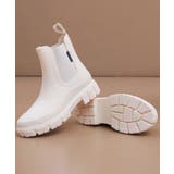 オフホワイト | ショートレインブーツ 厚底 長靴 ショートブーツ | aimoha 