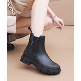 ブラック | ショートレインブーツ 厚底 長靴 ショートブーツ | aimoha 