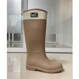 ベージュ | ハイトップレインブーツ 梅雨 ロングレインブーツ 長靴 | aimoha