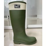 カーキ | ハイトップレインブーツ 梅雨 ロングレインブーツ 長靴 | aimoha