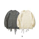 【HOOK】for girls ケーブル編みリボン通しデザインニット【AW】 | HOOK | 詳細画像13 