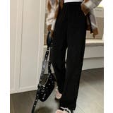 ブラック | 裏起毛 コーデュロイストレートスウェットパンツ【AW】 | aimoha