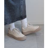 ベージュ | ★【shoes365】ステッチ飾り 厚底スニーカー | aimoha