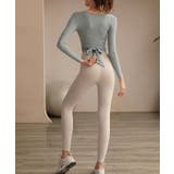2点セット ヨガ ランニングフィットネス長袖トップス&レギンス | aimoha | 詳細画像3