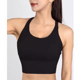 ブラック | 【-REANO-レアノ】ヨガフィットネススポーツブラ バック編みデザイン | aimoha 