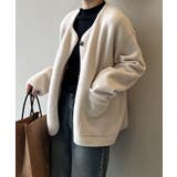 オフホワイト | 【BANICO】起毛ノーカラージャケット【AW】 | aimoha