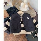ブラック | 【aimoha-KIDS-】韓国子供服 レトロ裏ボアベスト【AW】 | aimoha kids