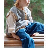 グレー | 【aimoha-KIDS-】韓国子供服 前あきかわいいニットベスト【AW】 | aimoha kids