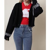【HOOK】for girls クレイジーステッチショット丈ニットカーディガン | HOOK | 詳細画像13