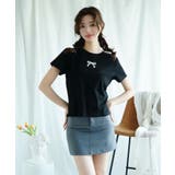 「Jasmine」リボン刺しゅう半袖Tシャツ Jasmine Grandiflo… | aimoha  | 詳細画像6 