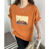 オレンジ | ヴィンテージ風プリントTシャツ | aimoha