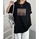 ブラック | ヴィンテージ風プリントTシャツ | aimoha