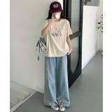 花柄プリントTシャツ | aimoha  | 詳細画像3 