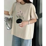 花柄プリントTシャツ | aimoha  | 詳細画像4 