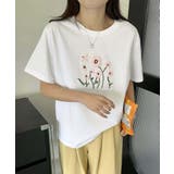 花柄プリントTシャツ | aimoha  | 詳細画像5 
