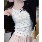 ドット柄リボン付きキャミソール | aimoha | 詳細画像6