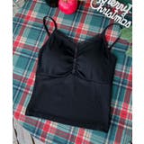 ブラック | ギャザーデザインキャミソール | aimoha 