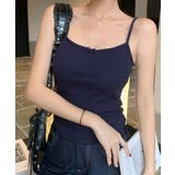 ネイビー | さらりとしたシンプルキャミソール | aimoha 