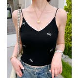 レース付きリボン柄キャミソール | aimoha | 詳細画像9