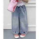 【aimoha-KIDS-】刺繍デニムパンツ | aimoha kids | 詳細画像3