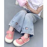ブルー | 【aimoha-KIDS-】刺繍デニムパンツ | aimoha kids
