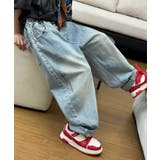 ブルー | 【aimoha-KIDS-】ダメージデニムパンツ | aimoha kids