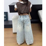 【aimoha-KIDS-】リボン刺繍デニムパンツ | aimoha kids | 詳細画像4