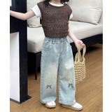 【aimoha-KIDS-】リボン刺繍デニムパンツ | aimoha kids | 詳細画像8