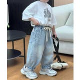 【aimoha-KIDS-】デニムカーブパンツ | aimoha kids | 詳細画像1