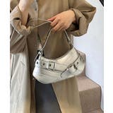 シルバー | PUベルトデザインショルダーバッグ | aimoha