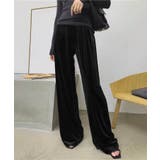 ブラック | 【DECADE CLASSIC】ベルベットワイドパンツ | DECADECLASSIC