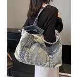 ライトブルー | ヴィンテージ風デニムトートバッグ | aimoha