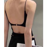 ブラック | バッグデザインリブキャミソール | aimoha 