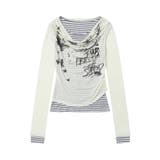 レイヤード風グラフィックロングTシャツ | HOOK | 詳細画像4 