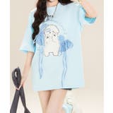 ブルー | 【HOOK】for girls もこもこアニマルリボンTシャツ | HOOK