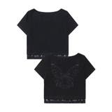 ブラック | バタフライレースショートTシャツ | HOOK