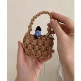 ブラウン | ミニかぎ編みハンドバッグ ネックレス ショルダーバッグ | HOOK